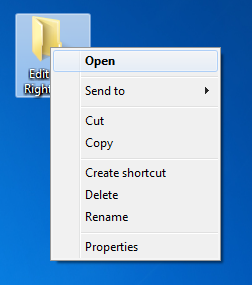 Right click menu after editing